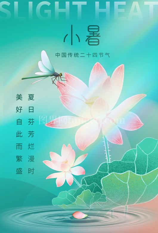 小暑二十四节气海报模板