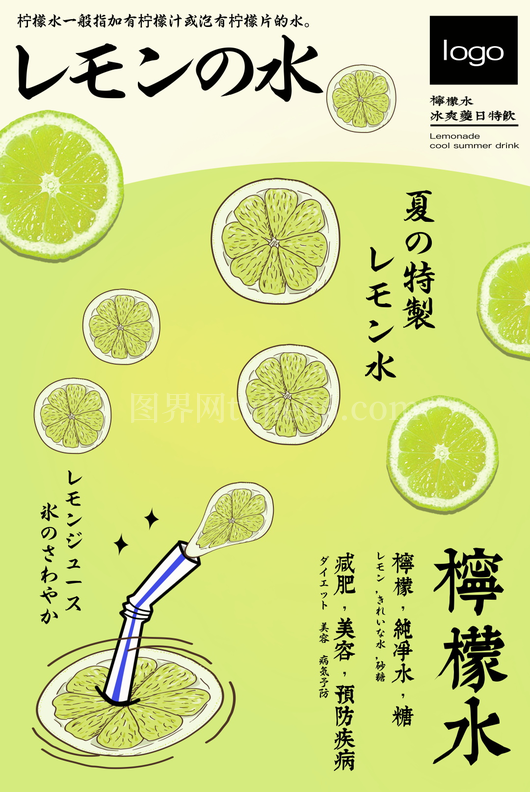 果汁饮品海报模板 