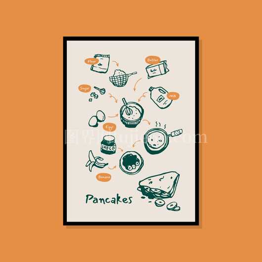 矢量极简食物插画 