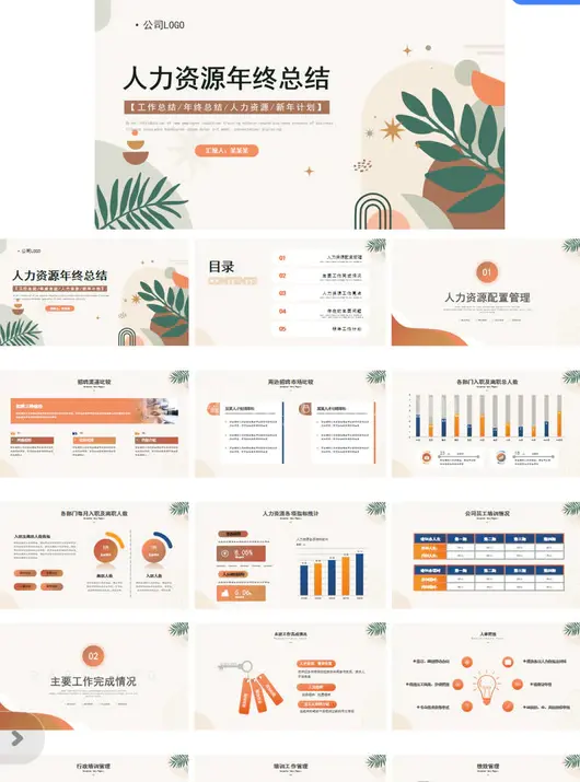 人力资源部年终工作计划总结PPT