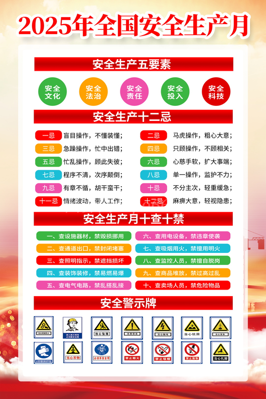 安全生产月展板素材