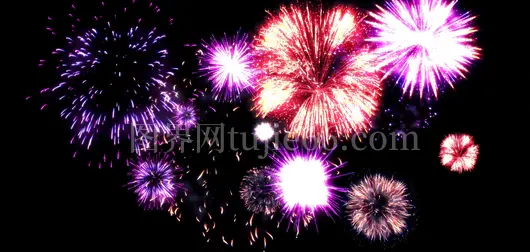 春节跨年新年国庆节烟花绽放喜庆节日庆祝视频
