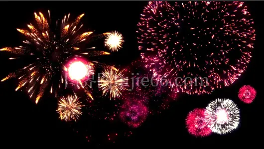 春节跨年新年国庆节烟花绽放喜庆节日庆祝视频