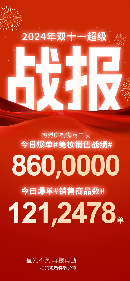 双十一促销活动海报模板 